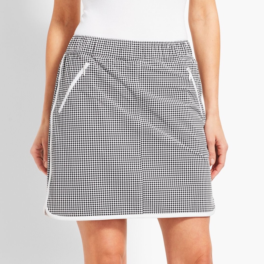Talbots Black & White Gingham Woven Skort